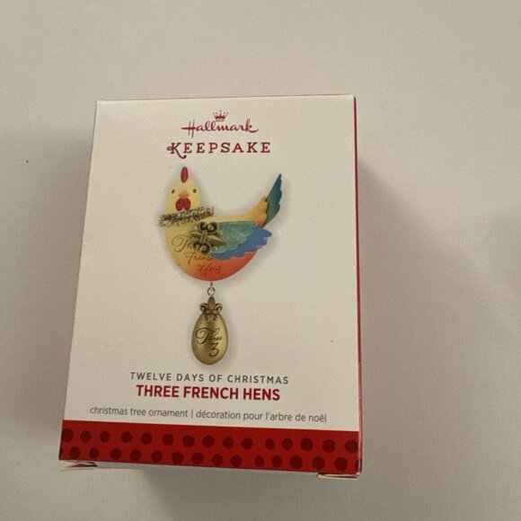 Hallmark Twelve Days of Christmas Ornament Three French Hens HM4 - Picture 3 of 3